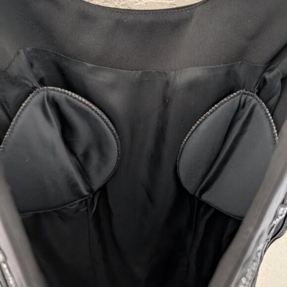 Vintage Cache Beaded Black Dress Matching Jacket Size 2 Glam Formal - Picture 11 of 14